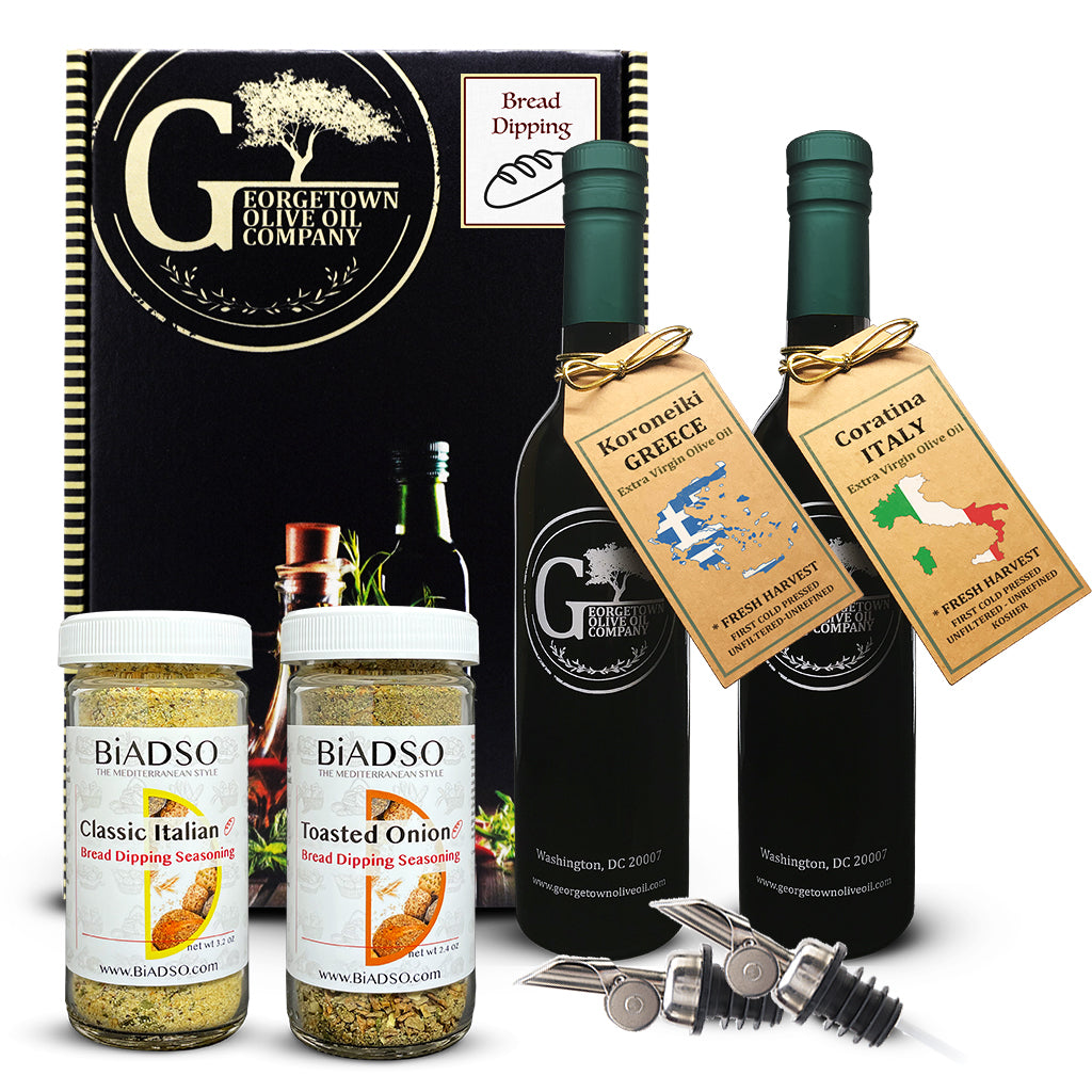 Bread Dipping Gift Set Georgetown Olive Oil Extra Virgin Italian Greek