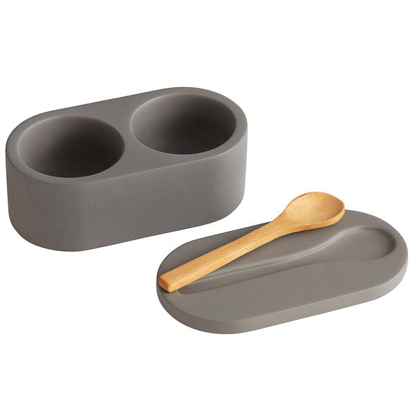 Cement Salt Box Cellar with Wood Spoon Georgetown Olive Oil Co.