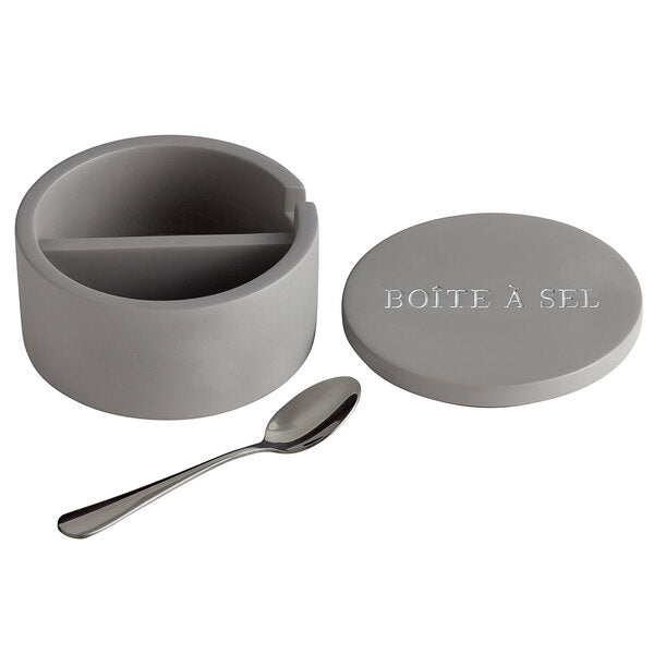 Cement Salt Cellar with Stainless Steel Spoon Georgetown Olive Oil Co.