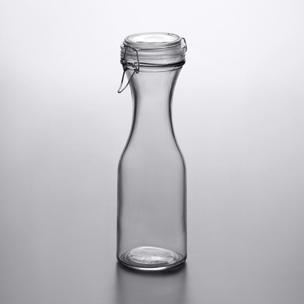 Chefoh Glass Water Carafe with Lid and Protective Base, EZ Pour